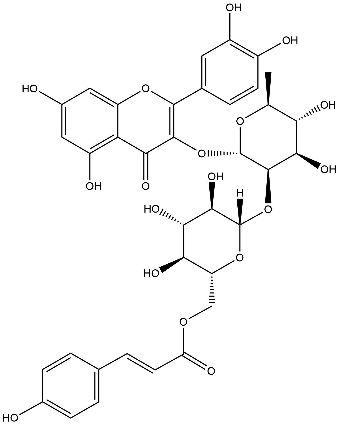 3-O-{2-O-[6-O-(p羟基-反-香豆酰)-葡萄糖基]-鼠李糖基}槲皮素