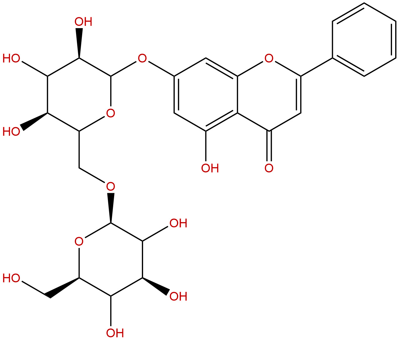 白杨素-7-O-龙胆二糖苷