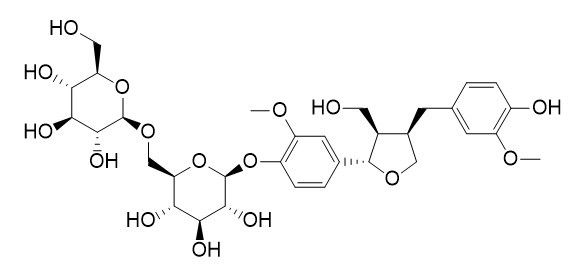 (+)--落叶松脂醇 4'-O-葡萄糖-(1→3)-beta-D-葡萄糖苷