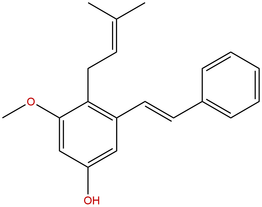 3-甲氧基-4-(3-甲基-2-丁烯基)-5-[(1E)-2-苯基乙烯基]苯酚