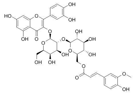 槲皮素 3-O-[2-O-(6-O-E-阿魏酰基)-beta-D-吡喃葡萄糖基]-beta-D-吡喃半乳糖苷