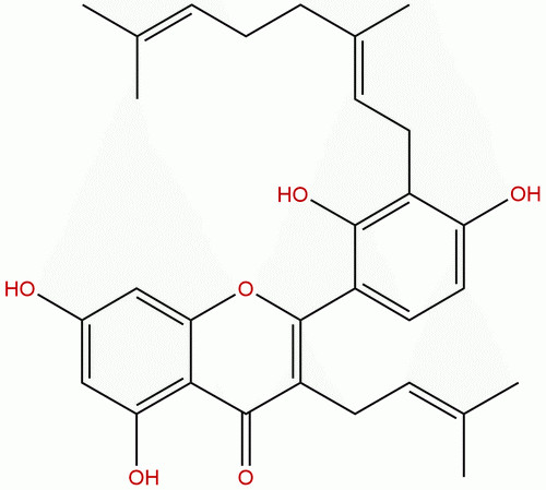 3'-牻牛儿基-3-异戊烯基-5,7,2',4'-四羟基黄酮