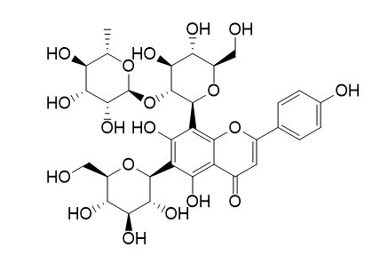 芹菜素-6-C-beta-葡萄糖-8-C-[alpha-L-鼠李糖-(1->2)]-beta-葡萄糖苷