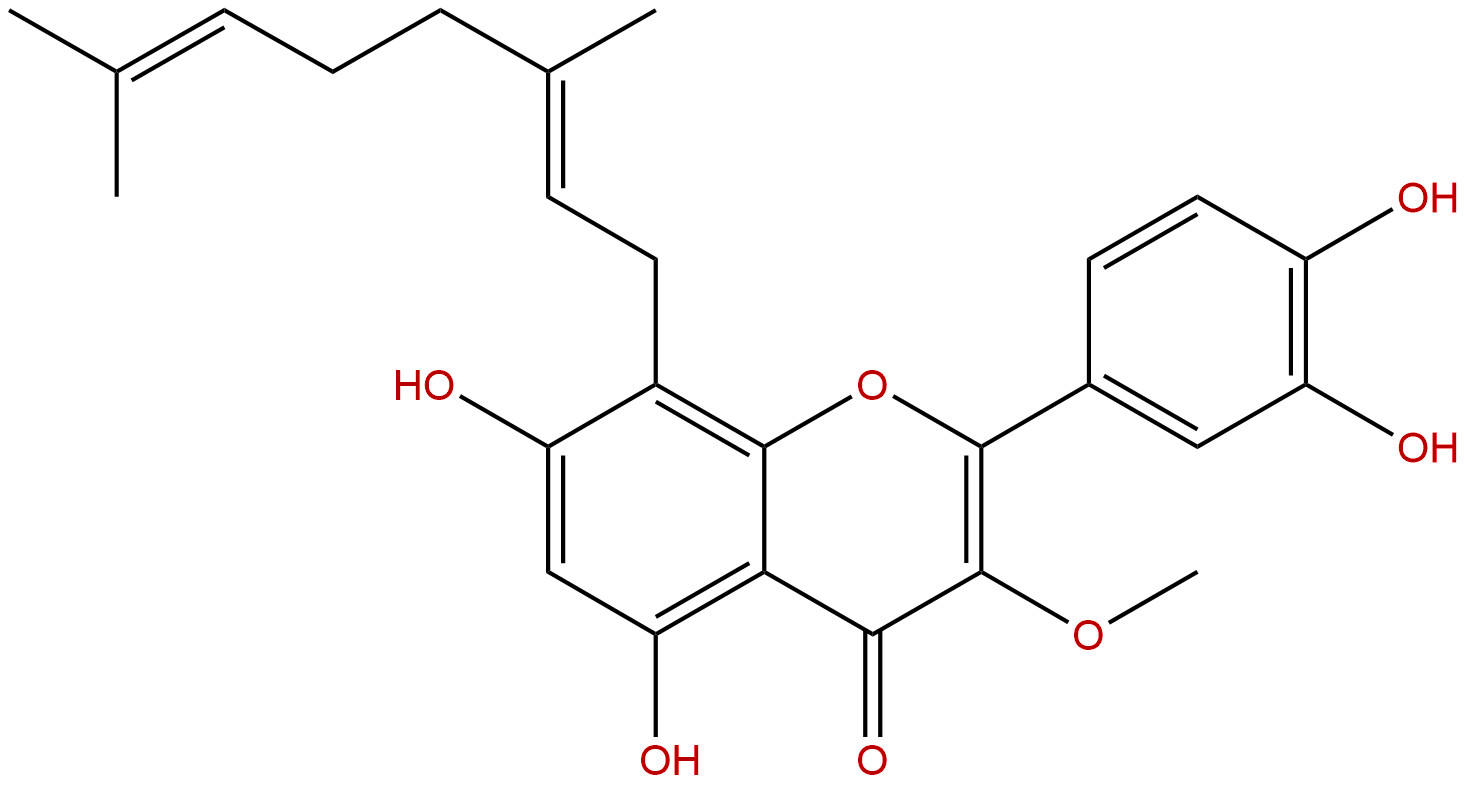 5,7,3',4'-Tetrahydroxy-3-methoxy-8-geranylflavone