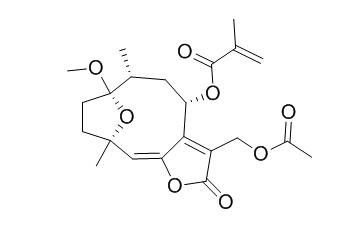 8α-(2-Methylacryloyloxy)-1-O-methylhirsutinolide 13-O-acetate